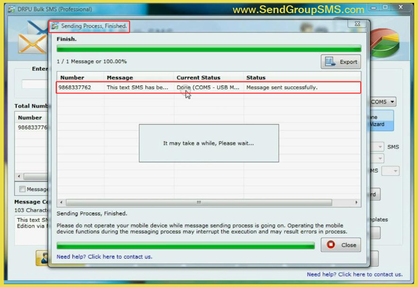 send sms message from software without provider information
