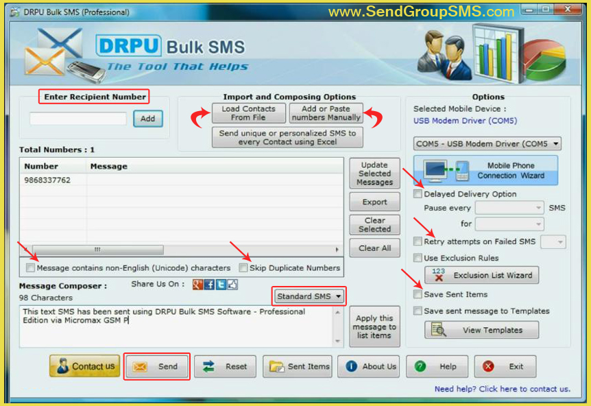 DRPU Bulk sms software